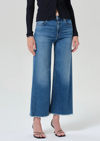 Lyra Wide Leg Crop Denim in Verve