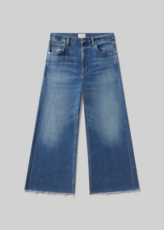 Lyra Wide Leg Crop Denim in Verve