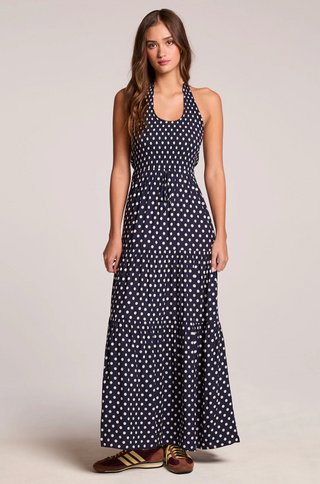 Siren Maxi Dress - Navy Spot