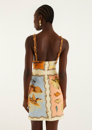 Multicolor Rio Souvenir Scarves Rope Straps Mini Dress
