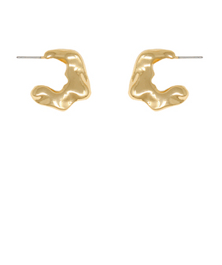Gold Wavy Hoops