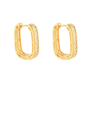 Pavé Baguette Hoops