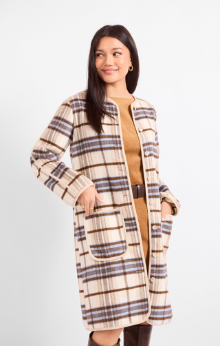 Anna Plaid Brushed Coat