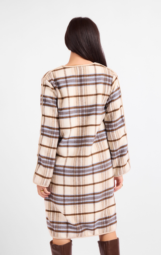 Anna Plaid Brushed Coat