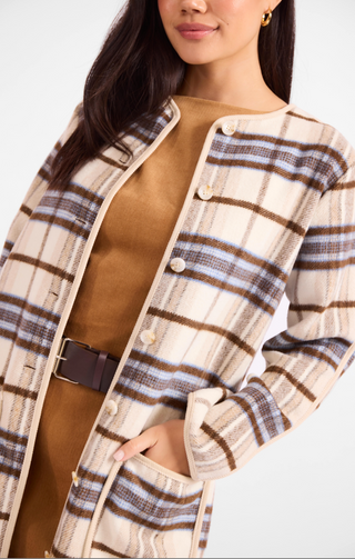 Anna Plaid Brushed Coat