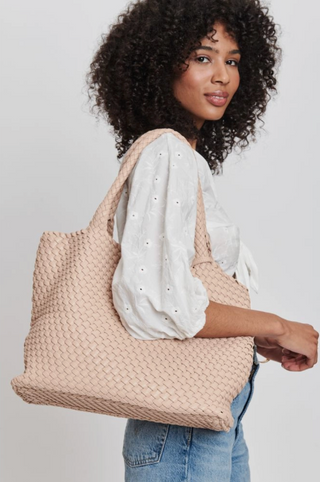 Solana Woven Vegan Leather Tote