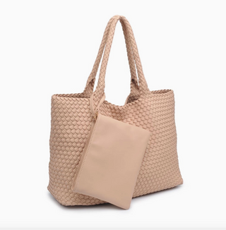 Solana Woven Vegan Leather Tote