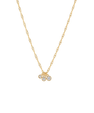 3 Charm Dainty Rhinestone Necklace