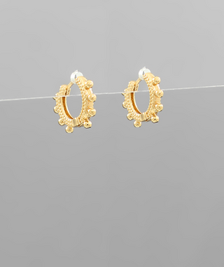Studded Huggie Hoops