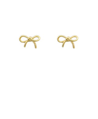 Gold Textured Bow Studs