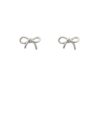 Silve Textured Bow Studs