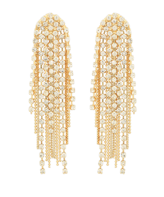Rhinestone Multi Chain Fringe Earrings