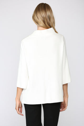 Mock Neck Pullover Sweater - Cream