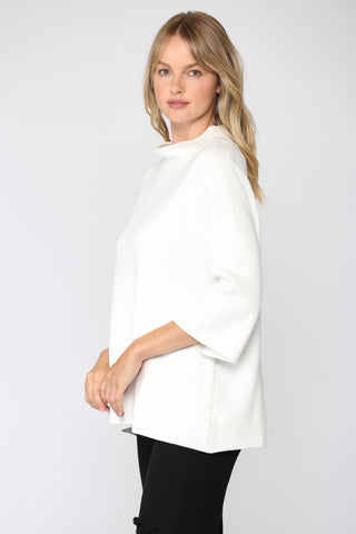Mock Neck Pullover Sweater - Cream