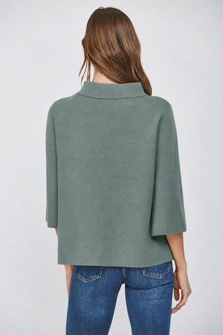 Mock Neck Pullover Sweater - Sage Green