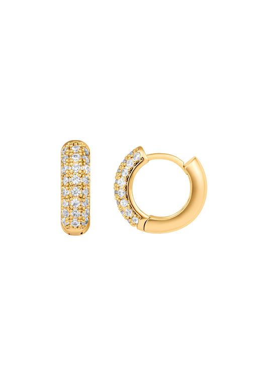 Yolanda Huggie Hoop Earrings - Gold