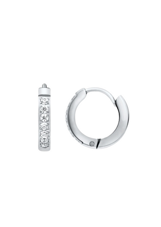 Tinsley Huggie Hoop Earrings - Silver