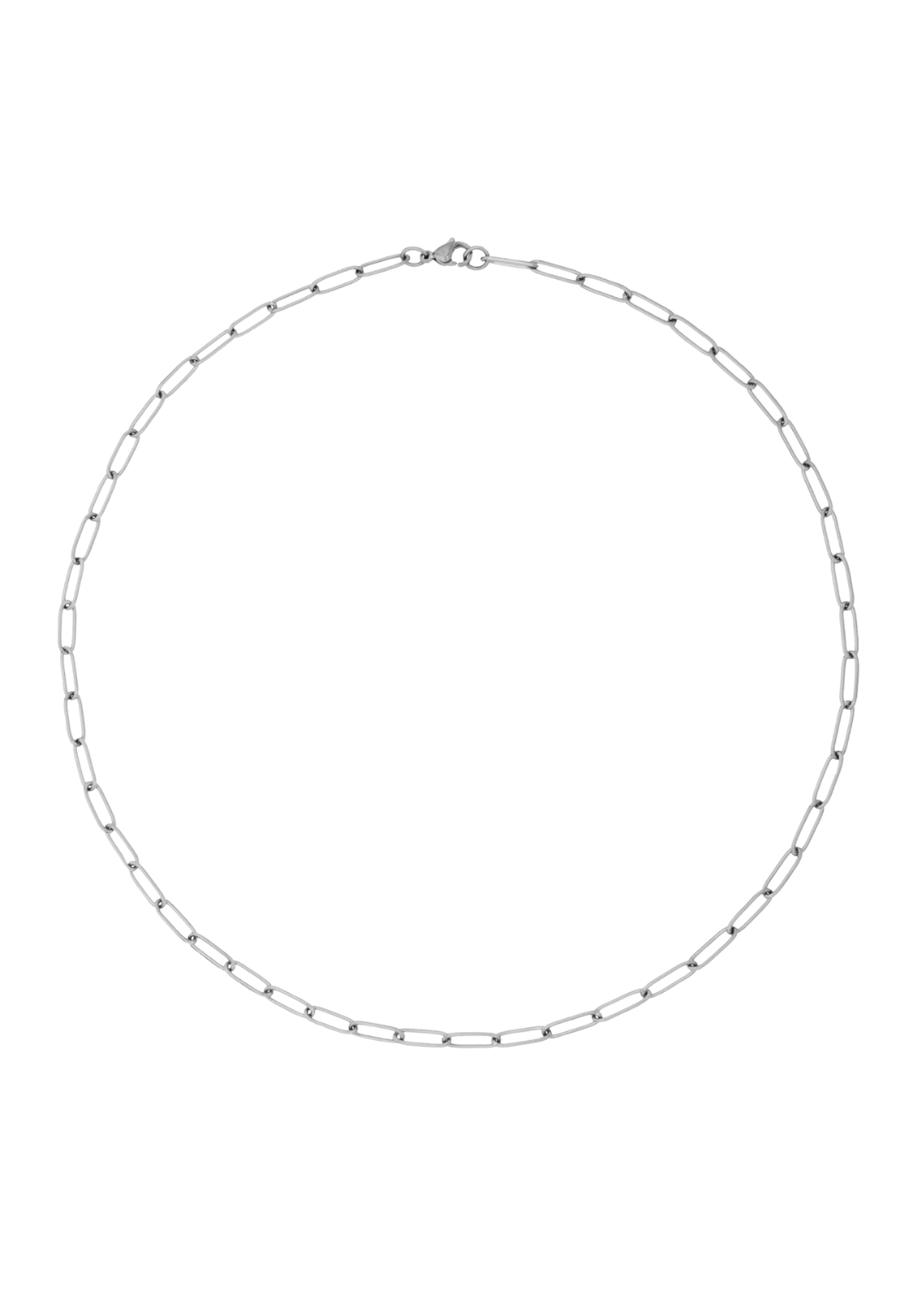 Jayden Paper Clip Chain Necklace - Silver