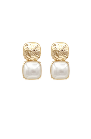 Square Pearl Classic Earrings