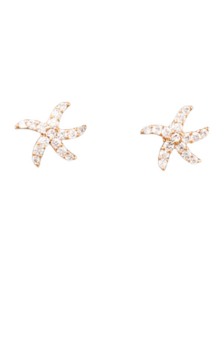 Starfish Crystal Stud - Rose Gold