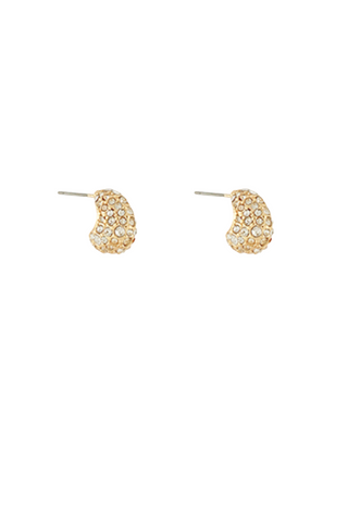 Dainty Pave Puffy Teardrop Earrings