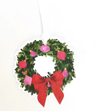 Red Boxwood Wreath Gift Tags