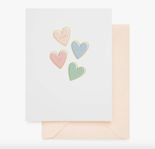 Candy Hearts Greeting Card