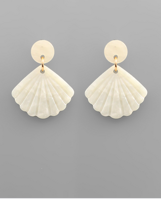 White Shell Earrings